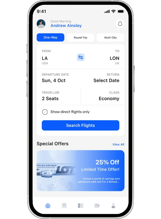 Travel Flight Booking App After Banner case Study 3
