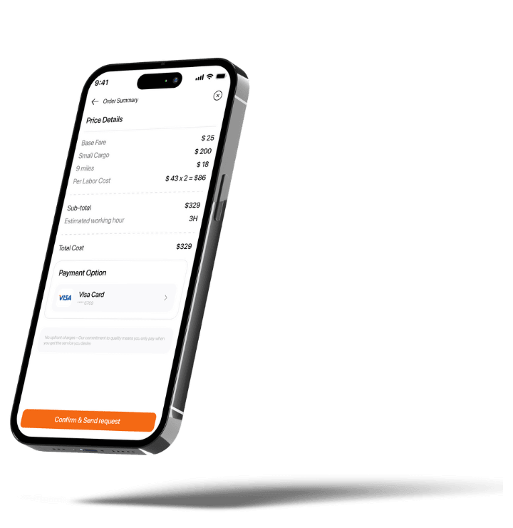 On demand Moving App Features Case Study