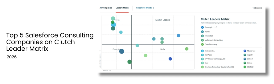 Top 5 Salesforce Consulting Companies on Clutch Leader Matrix